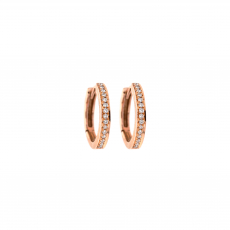 0.13 Carat White Diamond Huggie Hoop Earrings in 14K Rose Gold (ER1263)