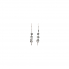 0.195 Carat White Diamond Hoop Earrings in 14K White Gold (ER0450)