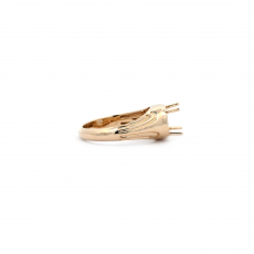 East West Oval Shape 10x8mm Men's Ring Semi Mount in 14K Yellow Gold (RG5405)