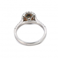 GIA Certified  Natural Blue-Green Changing To Purple Alexandrite Oval 0.50 Carat Ring In 14K Dual Tone(White/Rose) Gold With Accented Diamonds