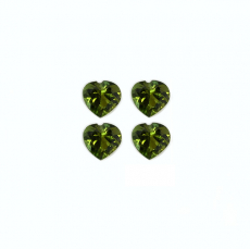 Green Tourmaline Heart Shape 4mm Approximately 0.85 Carat