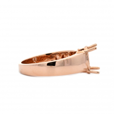 Oval 10x8mm Men's Ring Semi Mount In 14K Rose Gold(RG0583)