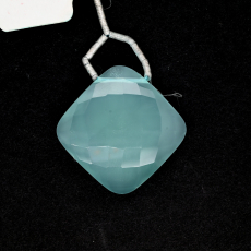 Peruvian Chalcedony Drop Cushion Shape 29x29mm Drilled Bead Single Pendant Piece