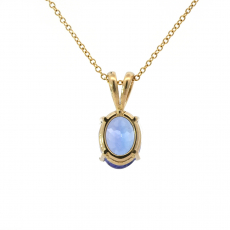 Tanzanite Oval 0.74 Carat  Pendant in 14K Yellow Gold (Chain Not Included )
