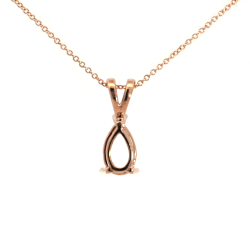 7x5mm Pear Shape Pendant Finding In 14k Gold(chain Not Included)